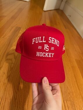 Hockey Red Trucker Hat